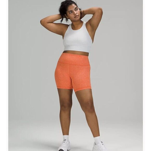 Lululemon Wunder Train High Rise Short 8” Size 4 Crunch Warm Coral CRWC - Picture 4 of 7